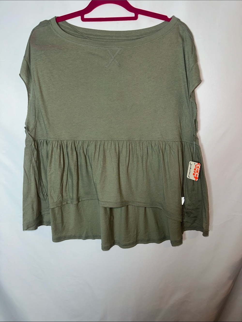 FP Movement by Free People Olive Peplum Pullover Top